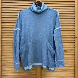 We The Free Heather Blue Cowl Neck Sweater size medium